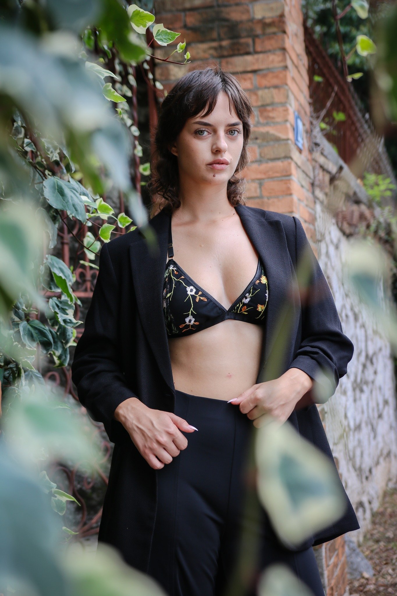 Dark Forest Embroidered Lingerie Set