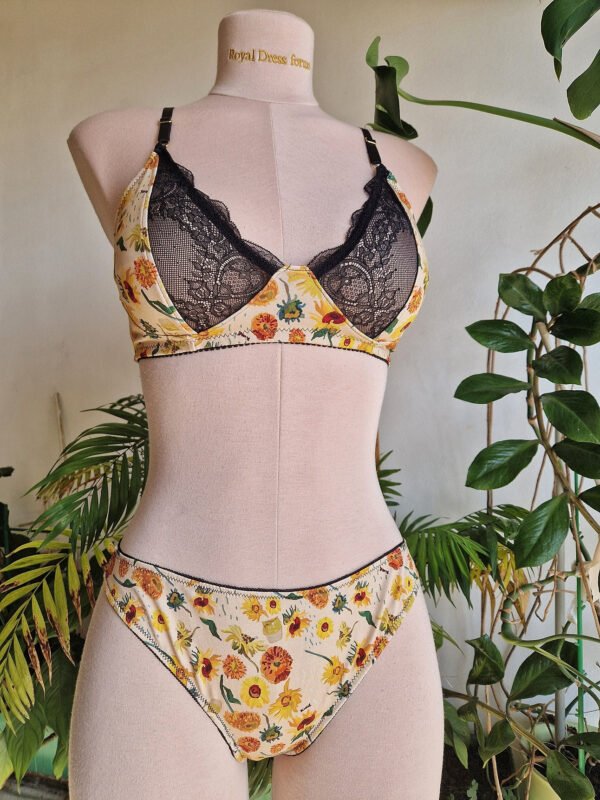 Sunflower Cotton Lingerie Set
